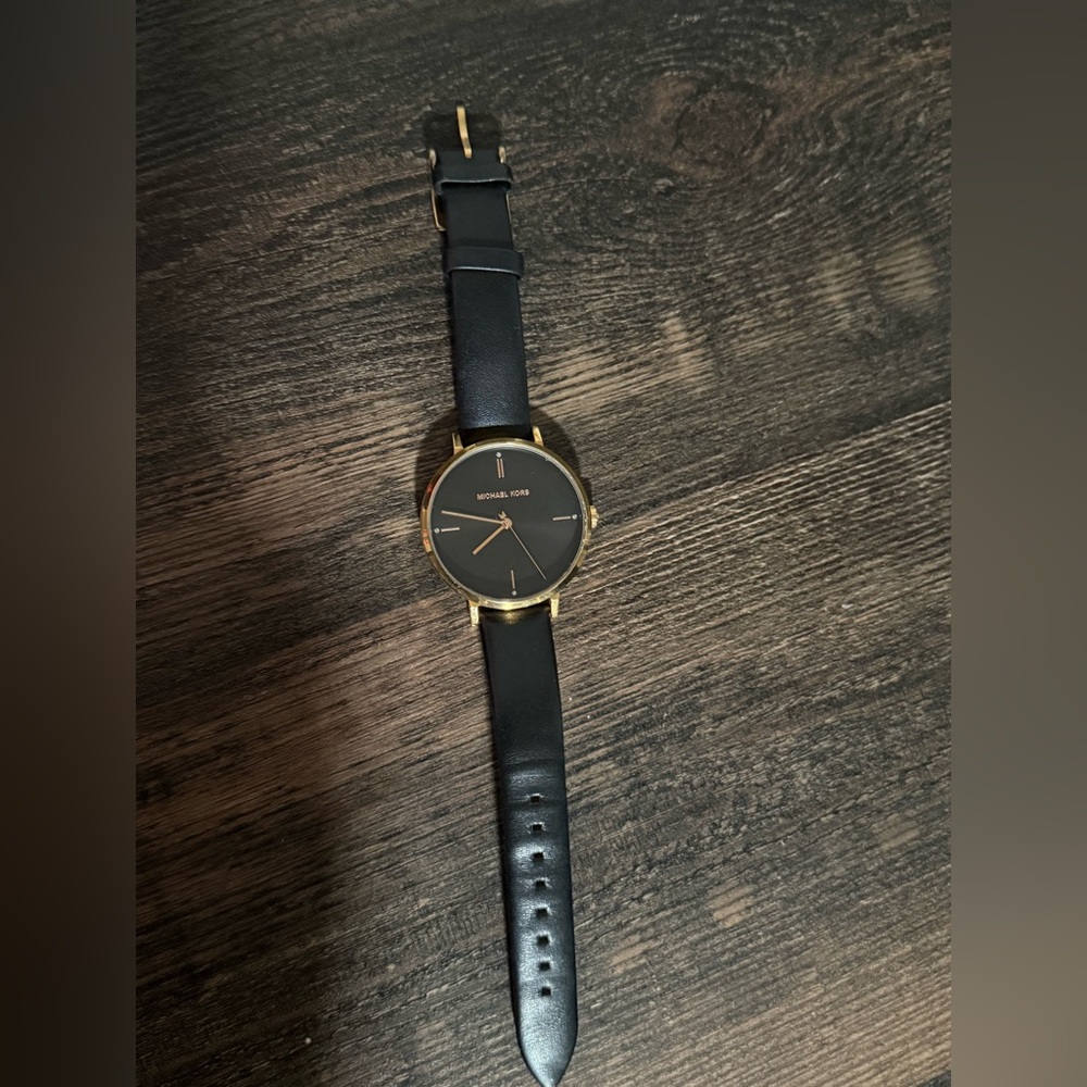 Michael Kors Black and Gold Timepiece